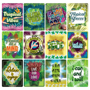 Tropical Theme Design Stickers- 12 Designs x 1 Set (12 pcs)