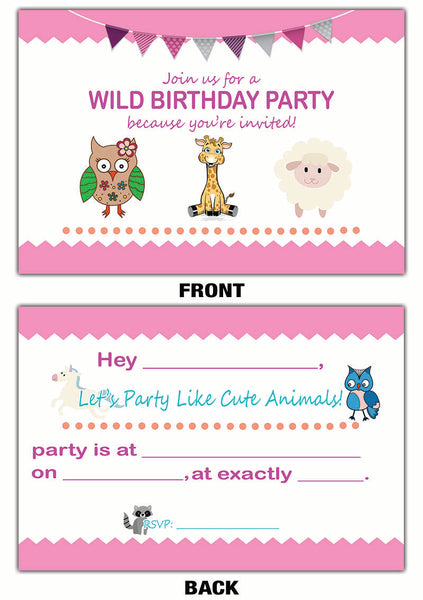 Creanoso Children Birthday Invitation Cards (12-Pack) - Great Gift Cards for Kids, Children, Teens