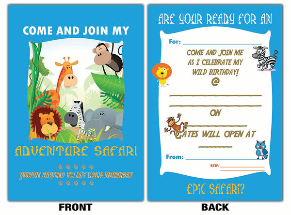 Creanoso Cute Animals Themed Birthday Celebration Invite Cards (30-Pack) Ã¢â‚¬â€œ Invitation Cards Set