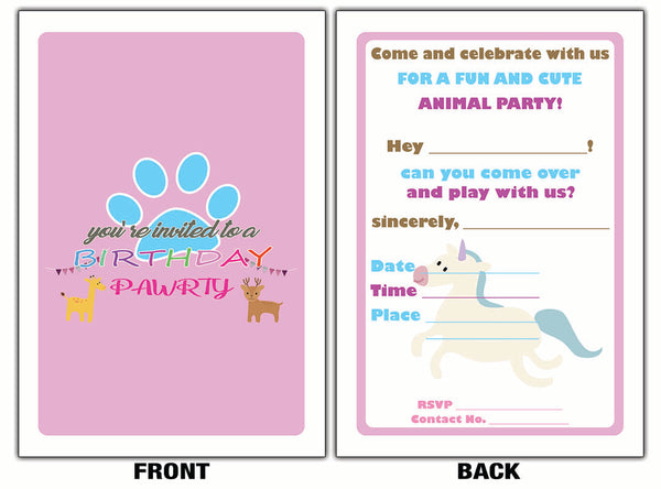 Creanoso Children Birthday Invitation Cards (12-Pack) - Great Gift Cards for Kids, Children, Teens