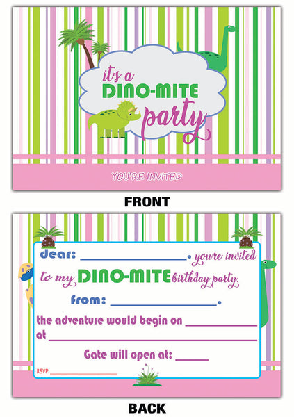 Creanoso Dinosaur Themed Birthday Celebration Invitation Cards (30-Pack) - Cool Stocking Stuffers
