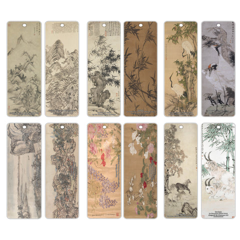 Creanoso Classic China Classical Arts Paintings Bookmarks - Chinese Wall Art Bookmark Collection