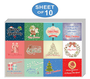 Creanoso Christmas Stickers (10-Sheet) Ã¢â‚¬â€œ Assorted Merry Christmas Wall Stickers Bulk Set