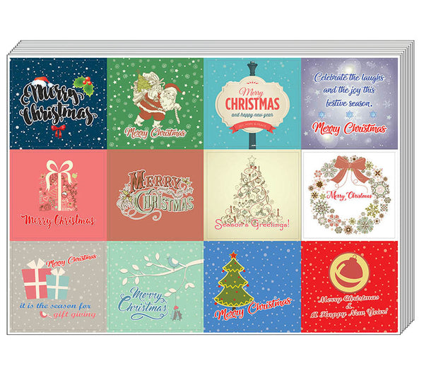 Creanoso Christmas Stickers (10-Sheet) Ã¢â‚¬â€œ Assorted Merry Christmas Wall Stickers Bulk Set