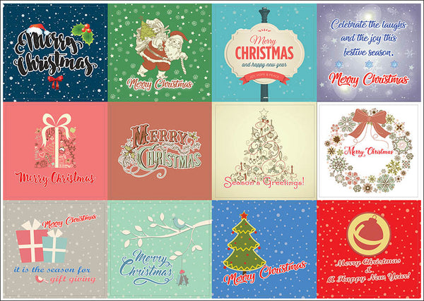 Creanoso Christmas Stickers (10-Sheet) Ã¢â‚¬â€œ Assorted Merry Christmas Wall Stickers Bulk Set