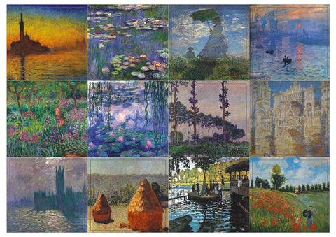 Creanoso Claude Monet Stickers (10 Sheets) - Famous Paintings Art - Wall Stickers for Men, Women