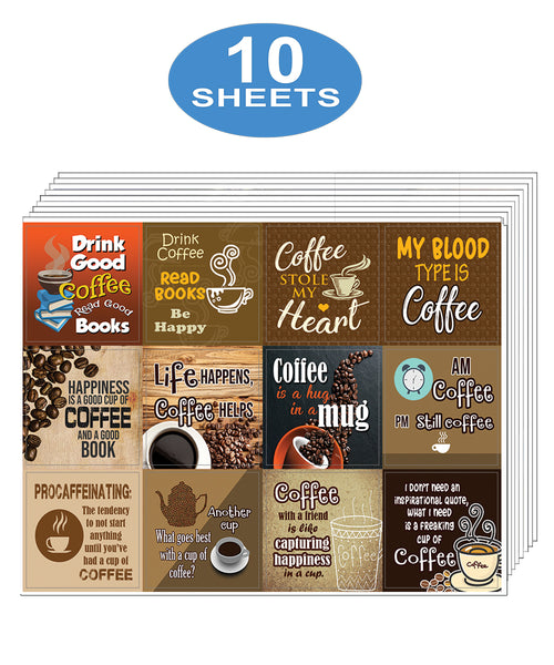 Creanoso Coffee Stickers Series I (10-Sheet) Ã¢â‚¬â€œ Inspiring Awesome Stickers Premium Gift Set