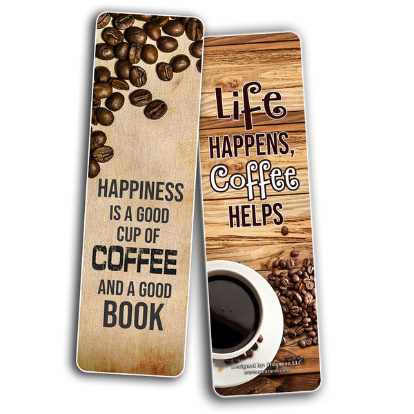 Creanoso Coffee Bookmarks Series 1 - Premium Gift Set Inspiring Word Sayings Quotes
