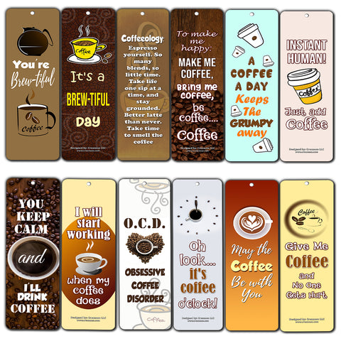 Creanoso Coffee Addict Lovers Bookmarks for Coffee Drinkers Series II ÃƒÂ¢Ã¢â€šÂ¬Ã¢â‚¬Å“ Premium Gift Set