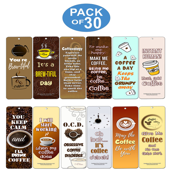 Creanoso Inspiring Inspirational Words About Coffee Lovers Bookmarker Series II (30-Pack) ÃƒÂ¢Ã¢â€šÂ¬Ã¢â‚¬Å“ Powerful Sayings About Character ÃƒÂ¢Ã¢â€šÂ¬Ã¢â‚¬Å“ Stocking Stuffers Gift for Men Women Adult