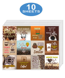 Creanoso Inspiring Inspirational Coffee Stickers Series III (10-Sheet) Ã¢â‚¬â€œ Assorted Premium Gift Set