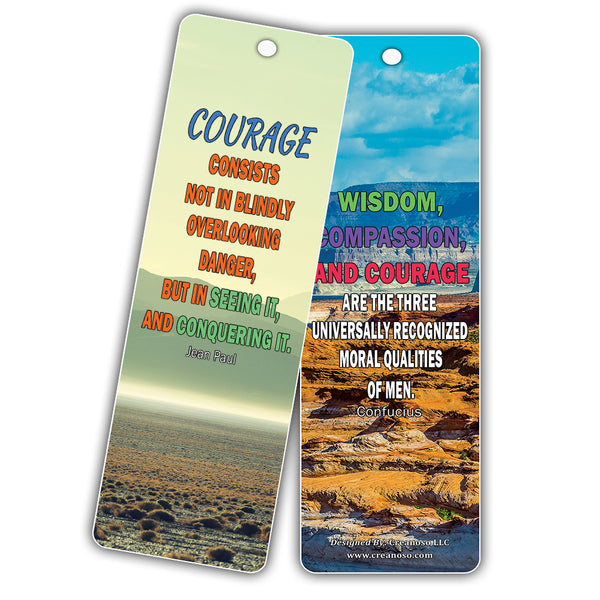 Creanoso Courage Character Bookmarks (12-Pack) ÃƒÆ’Ã‚Â¢ÃƒÂ¢Ã¢â‚¬Å¡Ã‚Â¬ÃƒÂ¢Ã¢â€šÂ¬Ã…â€œ Inspiring Motivational Bookmarker Set