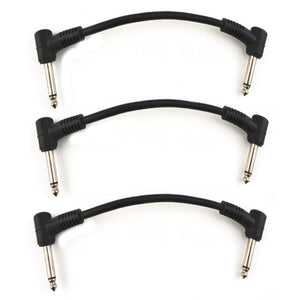 Creanoso Guitar Instrument Patch Cable Cord with Right Angle Plug, 6 inch / 0.5 feet (3-pack)