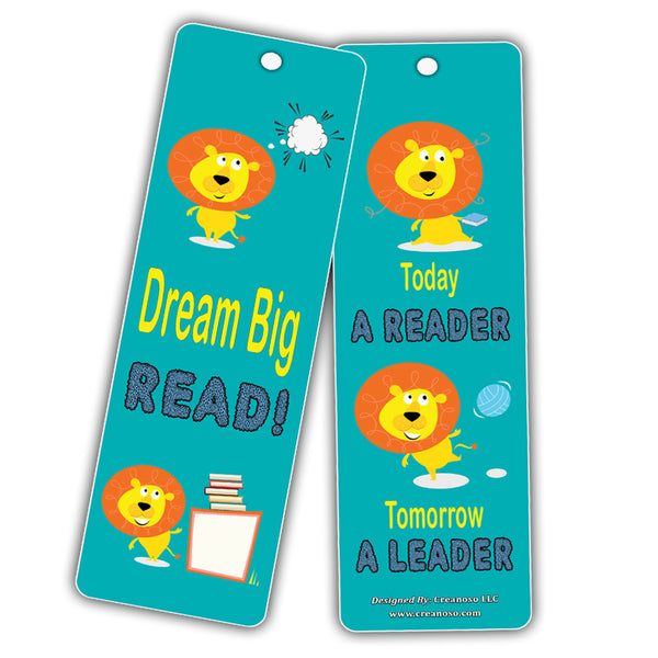 Cute Animal Bookmarks Cards for Kids (60 Pack) - Lion Dog Cat Panda Owl Monkey - Book Reading Inspirational Quotes Gifts - Stocking Stuffers for Young Readers Children Boys Girls