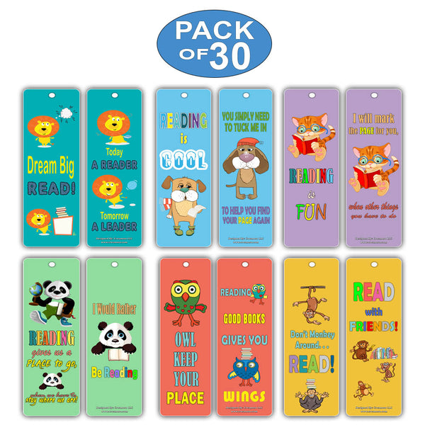 Bookmarks for Kids Bulk (30 Pack) - Animal Bookmarker Cards Set - Literary Gifts - Great Encouragement Gifts for Birthday Thanksgiving Homeschooling Thanksgiving Christmas Holiday