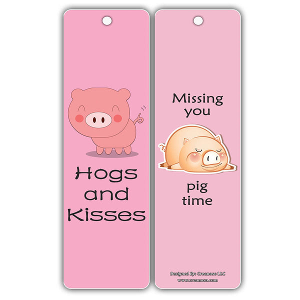 Creanoso Cute Pig Bookmarks - Premium Reading Gifts Token Cards for Young Animal Lovers