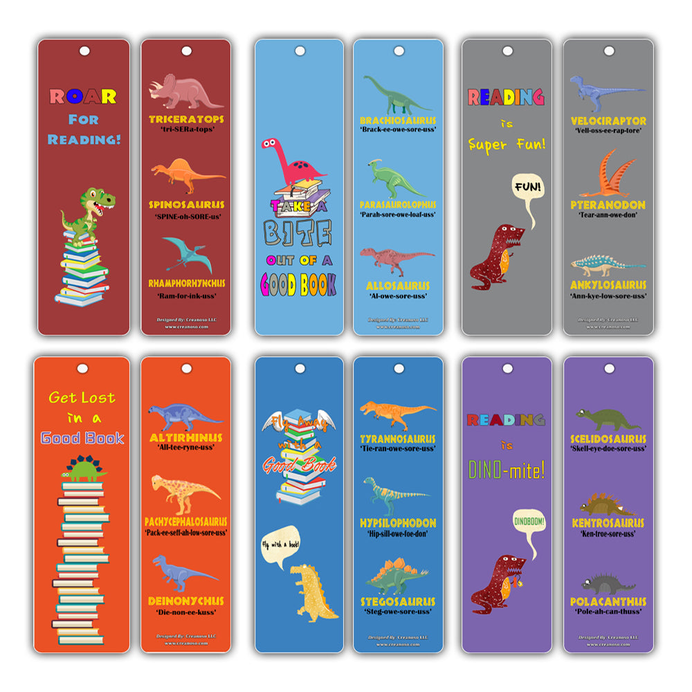 Dinosaur Reading Bookmark Cards for Kids (60-Pack) - Bookmarker - Dino Party Favors Teacher Classroom Reading Rewards and Incentive Gifts for Young Readers Boys Girls Children