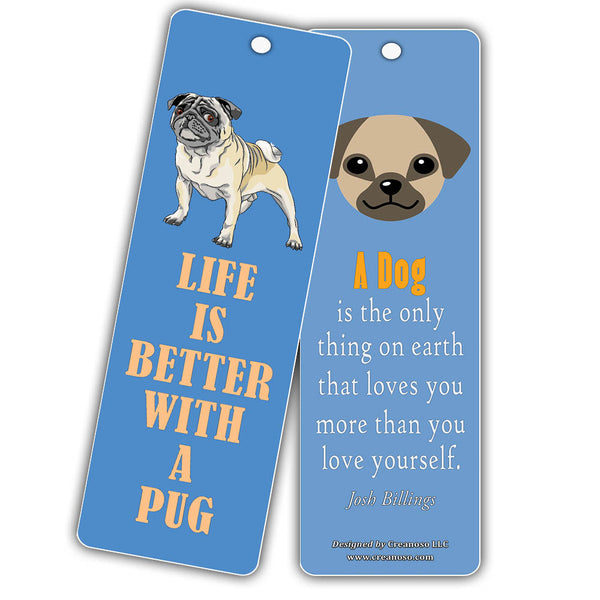 Creanoso Dog Bookmarks - Inspirational Dog Lover Gifts Bookmarks for Pet Owners - Bulk Card Set