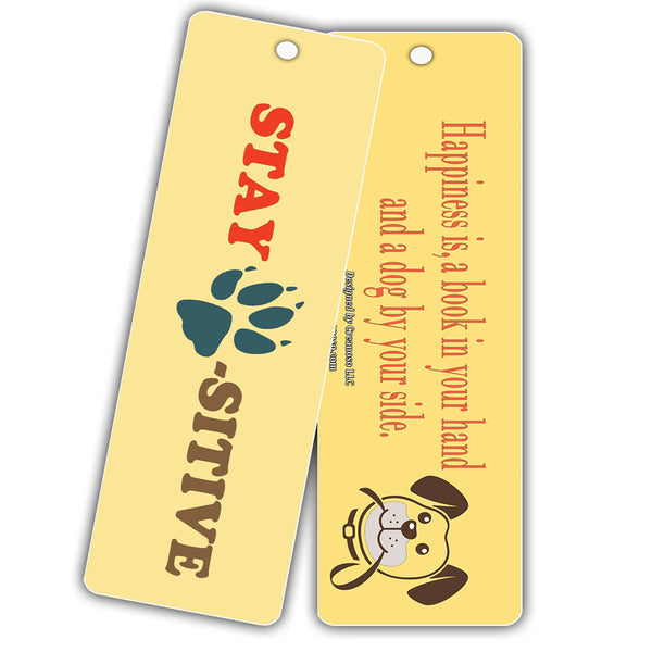 Creanoso Dog Bookmarks - Inspirational Dog Lover Gifts Bookmarks for Pet Owners - Bulk Card Set
