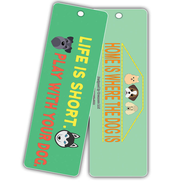 Creanoso Dog Bookmarks - Inspirational Dog Lover Gifts Bookmarks for Pet Owners - Bulk Card Set