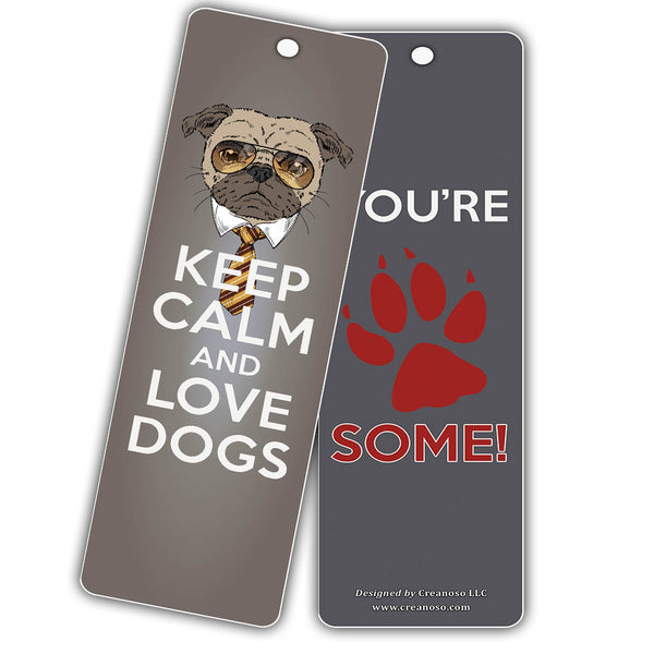 Creanoso Dog Bookmarks - Inspirational Dog Lover Gifts Bookmarks for Pet Owners - Bulk Card Set