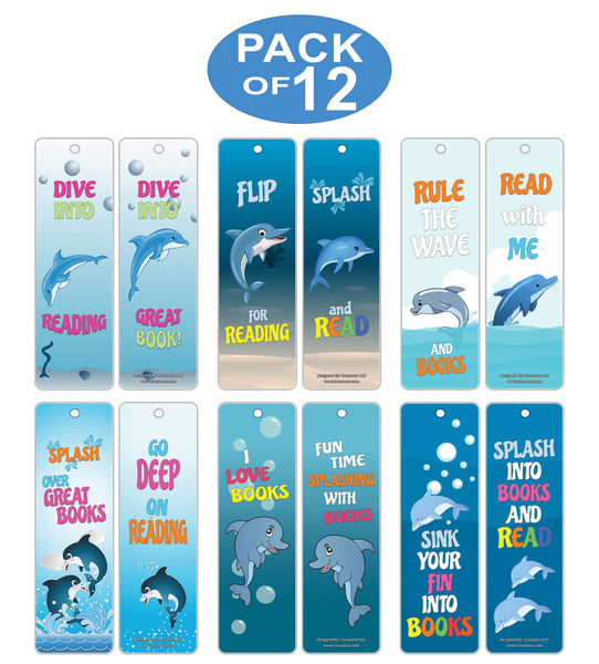 Creanoso Motivational Reading Dolphin Bookmarks for Kids ÃƒÂ¢Ã¢â€šÂ¬Ã¢â‚¬Å“ Premium Quality Book Clippers