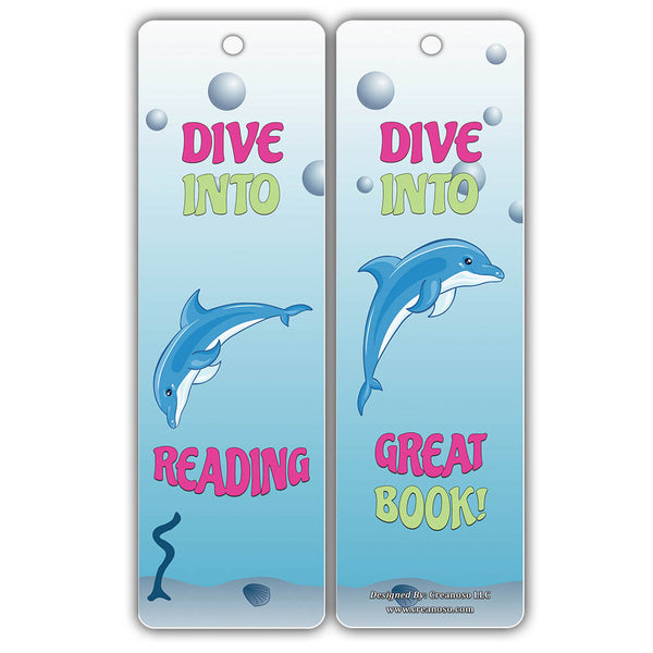 Creanoso Motivational Reading Dolphin Bookmarks for Kids ÃƒÂ¢Ã¢â€šÂ¬Ã¢â‚¬Å“ Premium Quality Book Clippers