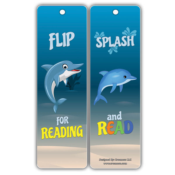 Creanoso Motivational Reading Dolphin Bookmarks for Kids ÃƒÂ¢Ã¢â€šÂ¬Ã¢â‚¬Å“ Premium Quality Book Clippers