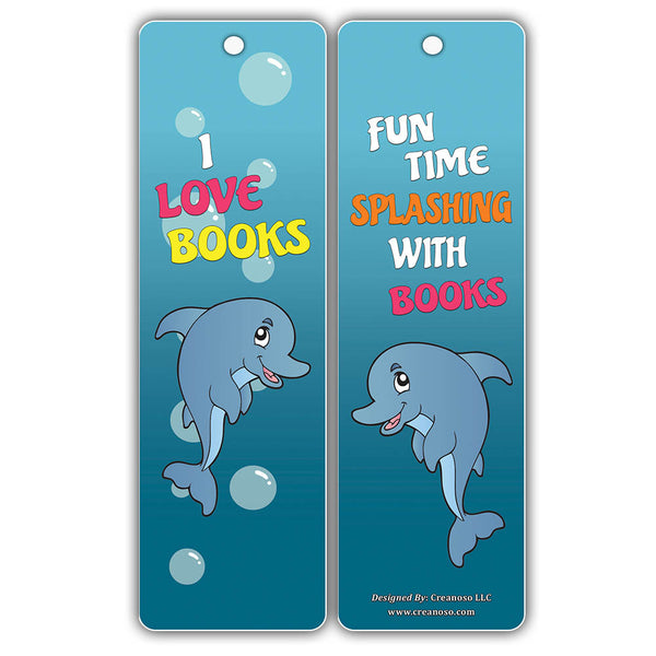 Creanoso Motivational Reading Dolphin Bookmarks for Kids ÃƒÂ¢Ã¢â€šÂ¬Ã¢â‚¬Å“ Premium Quality Book Clippers