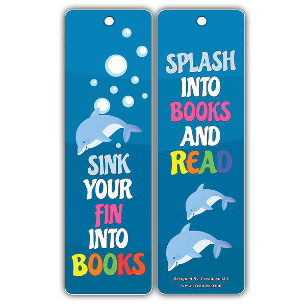 Creanoso Motivational Reading Dolphin Bookmarks for Kids ÃƒÂ¢Ã¢â€šÂ¬Ã¢â‚¬Å“ Premium Quality Book Clippers
