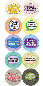 Creanoso PTSD Pinback Button Badge (10-Pack) - Stocking Stuffers Premium Quality Gift Ideas for Children, Teens, & Adults - Corporate Giveaways & Party Favors