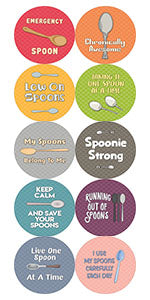 Creanoso Spoon Theory Pinback Button (10-Pack) - Stocking Stuffers Premium Quality Gift Ideas for Children, Teens, & Adults - Corporate Giveaways & Party Favors