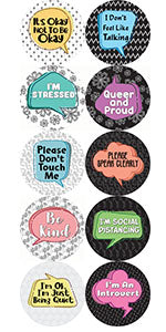 Creanoso Feeling Pinback Buttons (10-Pack) - Stocking Stuffers Premium Quality Gift Ideas for Children, Teens, & Adults - Corporate Giveaways & Party Favors