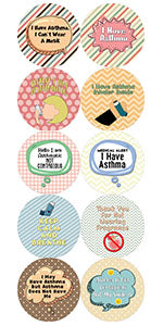Creanoso Large Pinback Buttons - I Have Asthma Badge (10-Pack) - Stocking Stuffers Premium Quality Gift Ideas for Children, Teens, & Adults - Corporate Giveaways & Party Favors