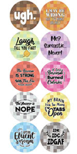 Creanoso Funny Pinback Buttons - Sarcasm (10-Pack) - Premium Quality Gift Ideas for Children, Teens, & Adults for All Occasions - Stocking Stuffers Party Favor & Giveaways