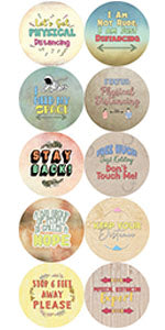 Funny Physical Distancing Pinback Buttons (10-Pack)