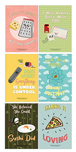 Creanoo Inspiring Puns Home Posters (12-Pack) - House Decoration and Wall Design Stocking Stuffers Party Favors & Giveaways for Teens & Adults