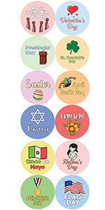 Creanoso Emoji Fun Holiday and Special Events Series 1 Stickers (5-Sheet) â€“ Sticker Card Giveaways for Kids â€“ Awesome Stocking Stuffers Gifts for Boys & Girls â€“ Classroom Home Rewards Enticements