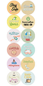 Friendly Quarantine Reminder Stickers (20 -Sheet)