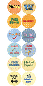 Creanoso Productive Diary Stickers (5-Set) -Stocking Stuffers Premium Quality Gift Ideas for Children, Teens, & Adults - Corporate Giveaways & Party Favors