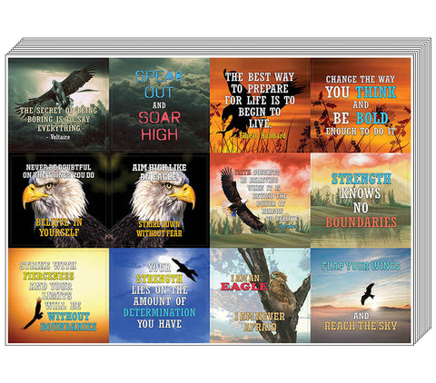 Creanoso Strong Character Words Eagle Stickers Ã¢â‚¬â€œ Premium Gift Set for Men & Women