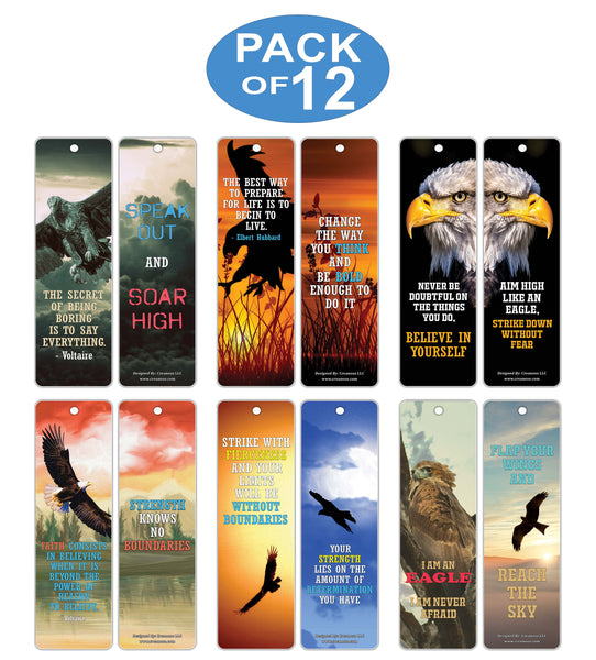 Creanoso Strong Character Eagle Bookmarks ÃƒÂ¢Ã¢â€šÂ¬Ã¢â‚¬Å“ Premium Quality Set ÃƒÂ¢Ã¢â€šÂ¬Ã¢â‚¬Å“ Inspiring Word Sayings Quotes