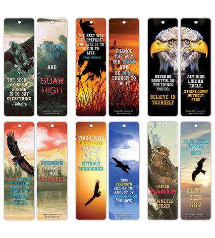 Creanoso Strong Character Eagle Bookmarks ÃƒÂ¢Ã¢â€šÂ¬Ã¢â‚¬Å“ Premium Quality Set ÃƒÂ¢Ã¢â€šÂ¬Ã¢â‚¬Å“ Inspiring Word Sayings Quotes