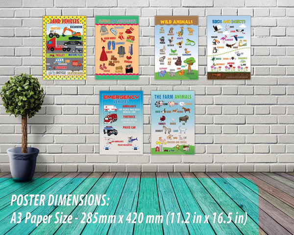 Creanoso Visual Objects Educational Posters (24-Pack) - Teachers Value Savers Bulk Buy