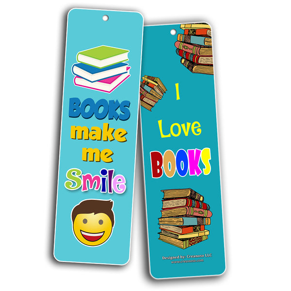 Creanoso Inspiring Book Reading Quotes Smiley Emoji Bookmarks - Stocking Stuffers Gift for Bookworm