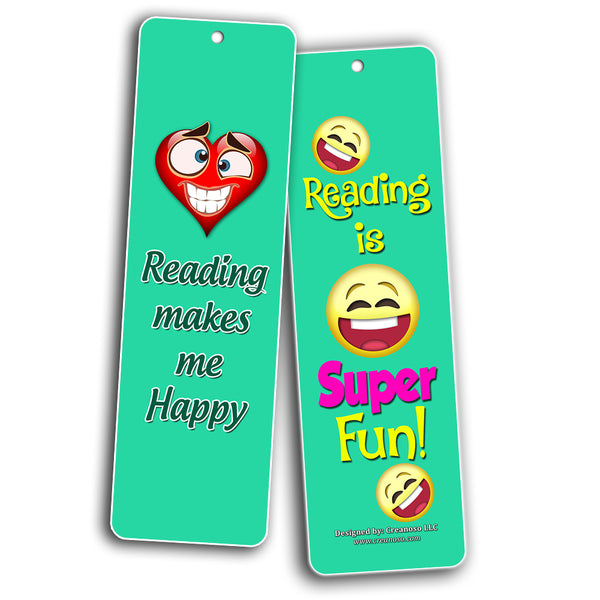 Creanoso Inspiring Book Reading Quotes Smiley Emoji Bookmarkers (30-Pack) ÃƒÂ¢Ã¢â€šÂ¬Ã¢â‚¬Å“ÃƒÂ¢Ã¢â€šÂ¬Ã¢â‚¬Å“ Stocking Stuffers Gift for Bibliophiles, Book Worms, Young Book Lovers ÃƒÂ¢Ã¢â€šÂ¬Ã¢â‚¬Å“ Party Supplies ÃƒÂ¢Ã¢â€šÂ¬Ã¢â‚¬Å“ Book Clubs Reading