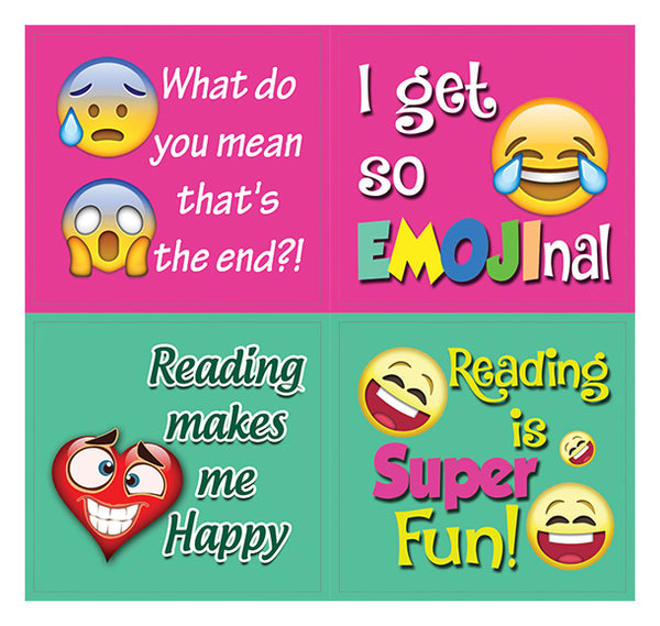 Creanoso Inspirational Book Reading Emoji Stickers for Bookworms - Gift Reward Ideas for Book Readers