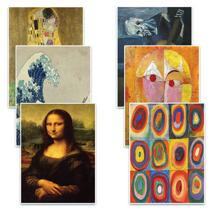 Creanoso Famous Art Paintings Postcards ((12-Pack))