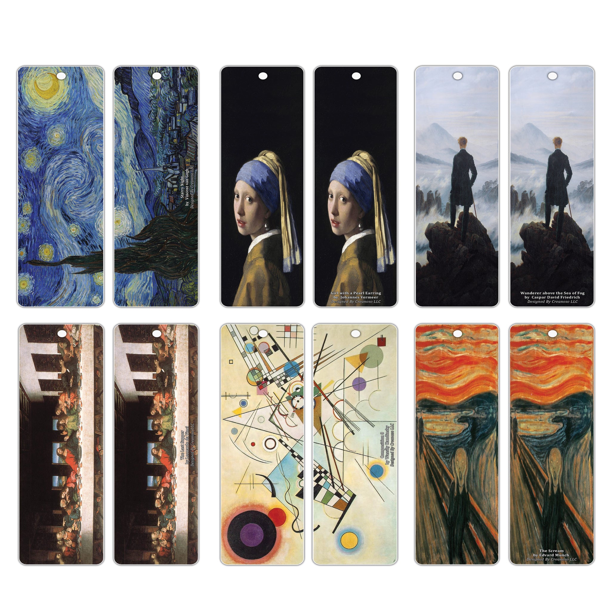 Creanoso Famous Classic Arts Series 2 Bookmarks ÃƒÂ¢Ã¢â€šÂ¬Ã¢â‚¬Å“ Essential Art Paintings Collection Pack
