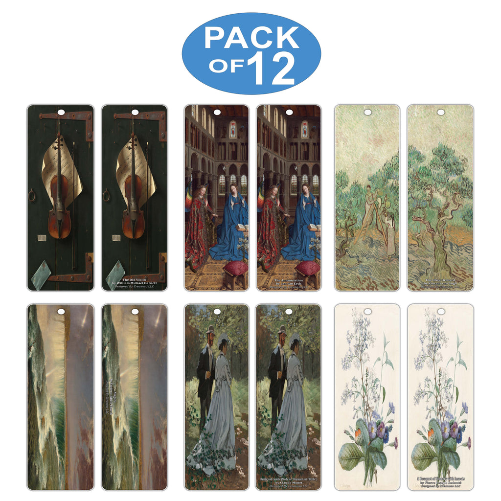 Creanoso Famous Classic Art Series 3 Bookmarks - Classical Art Collect